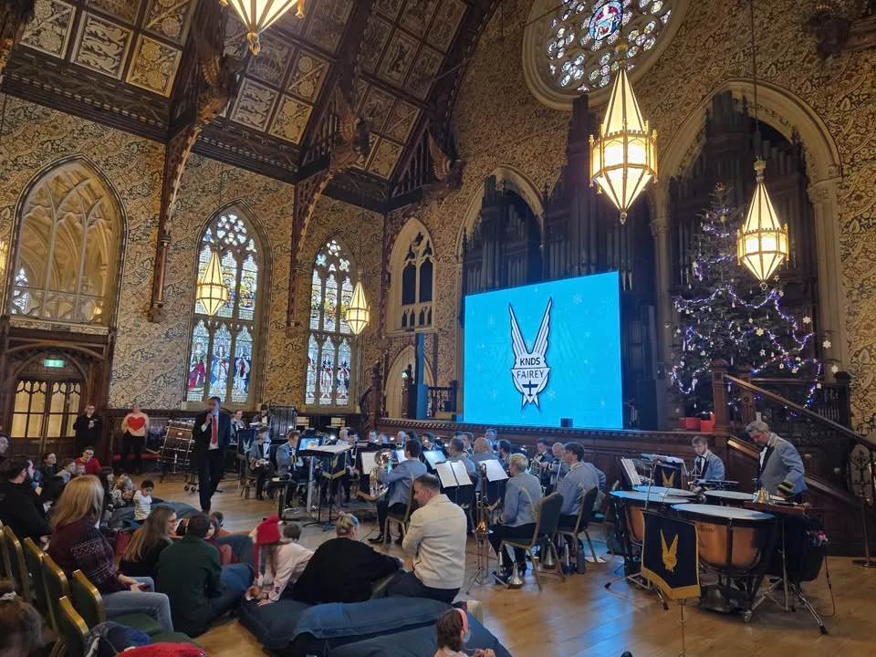 Photograph shared by The KNDS Fairey Band with its update, “Some pictures from our last concert of the year at the stunning Rochdale Town Hall on…”.